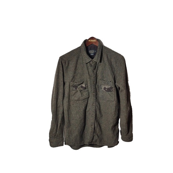 Pendleton Shirt‎ Mens Large Olive Green Wool Fitted Jacket Snap Pocket Outdoors - Picture 1 of 10